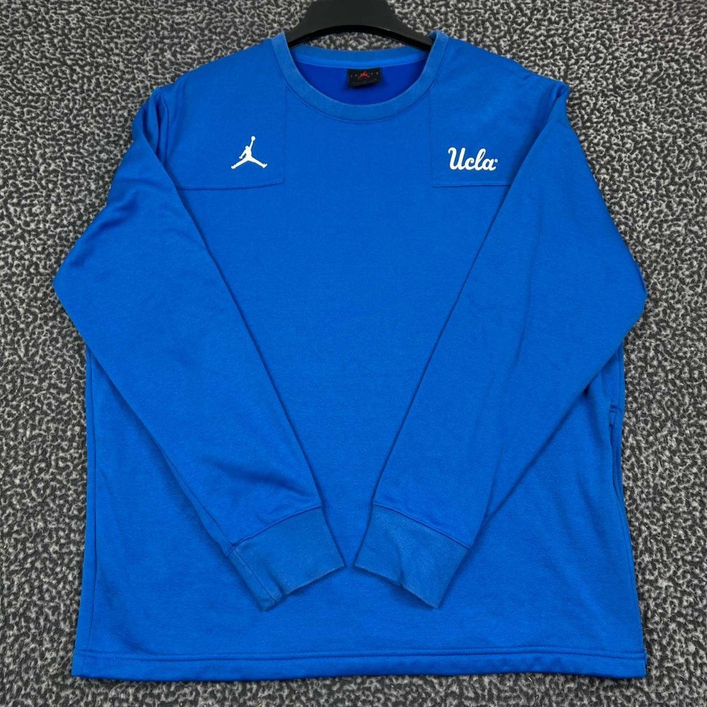UCLA Bruins x Air Jordan Therma-FIT Sweatshirt Men Large Blue Jumpman Crewneck L